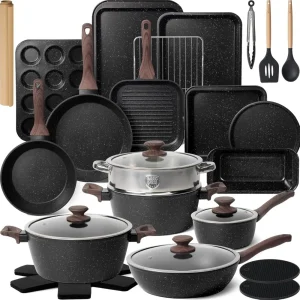 Pots and Pans Set Non Stick 31 Piece Kitchen Nonstick