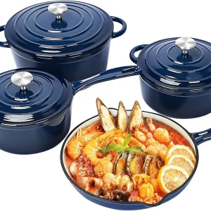 Nonstick Enameled Cast Iron 7 Pcs